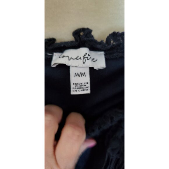 Love Fire Blue Lace Cold Shoulder Dress Lined M - Picture 7 of 16